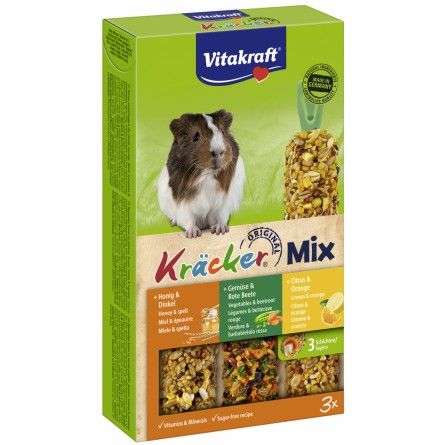 VITAKRAFT - Kräcker Trio-Mix - Miel-Epeautre, Légumes-Betterave Rouge et Citron-Orange