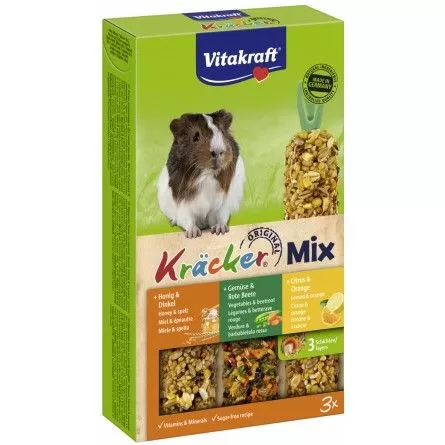 VITAKRAFT - Kräcker Trio-Mix - Miel-Epeautre, Légumes-Betterave Rouge et Citron-Orange VITAKRAFT - Kräcker Trio-Mix - Miel-Epeautre, Légumes-Betterave Rouge et Citron-Orange