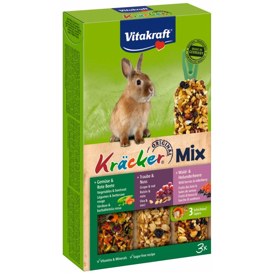 VITAKRAFT - Kräcker Trio-Mix - Raisin-Noix, Fruits des Bois et Légumes