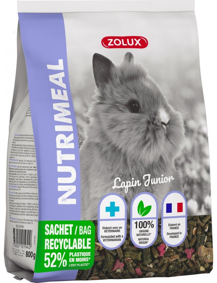 ZOLUX - Nutrimeal Dwarf Rabbit Junior 800g
