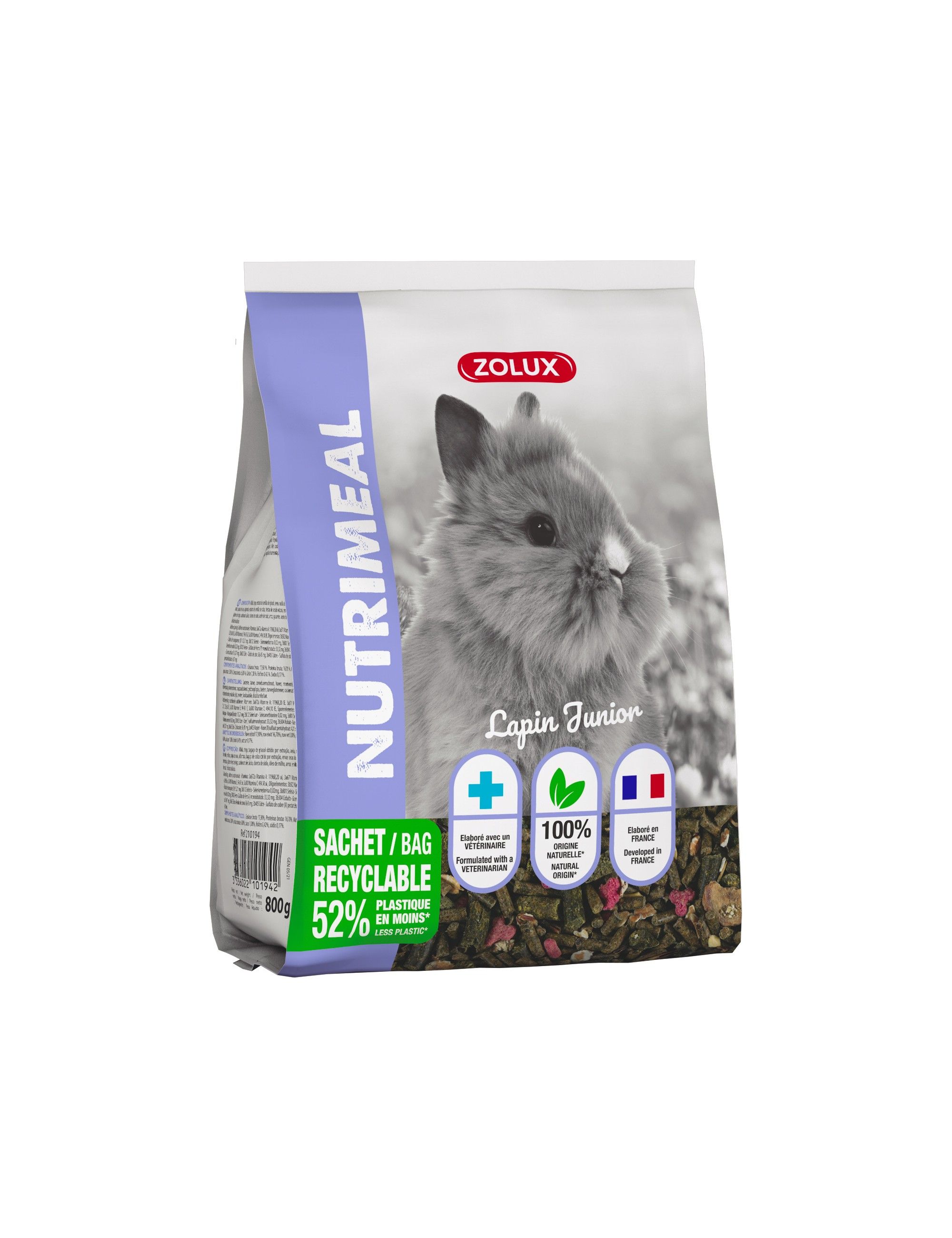 ZOLUX - Nutrimeal Dwarf Rabbit Junior 800g