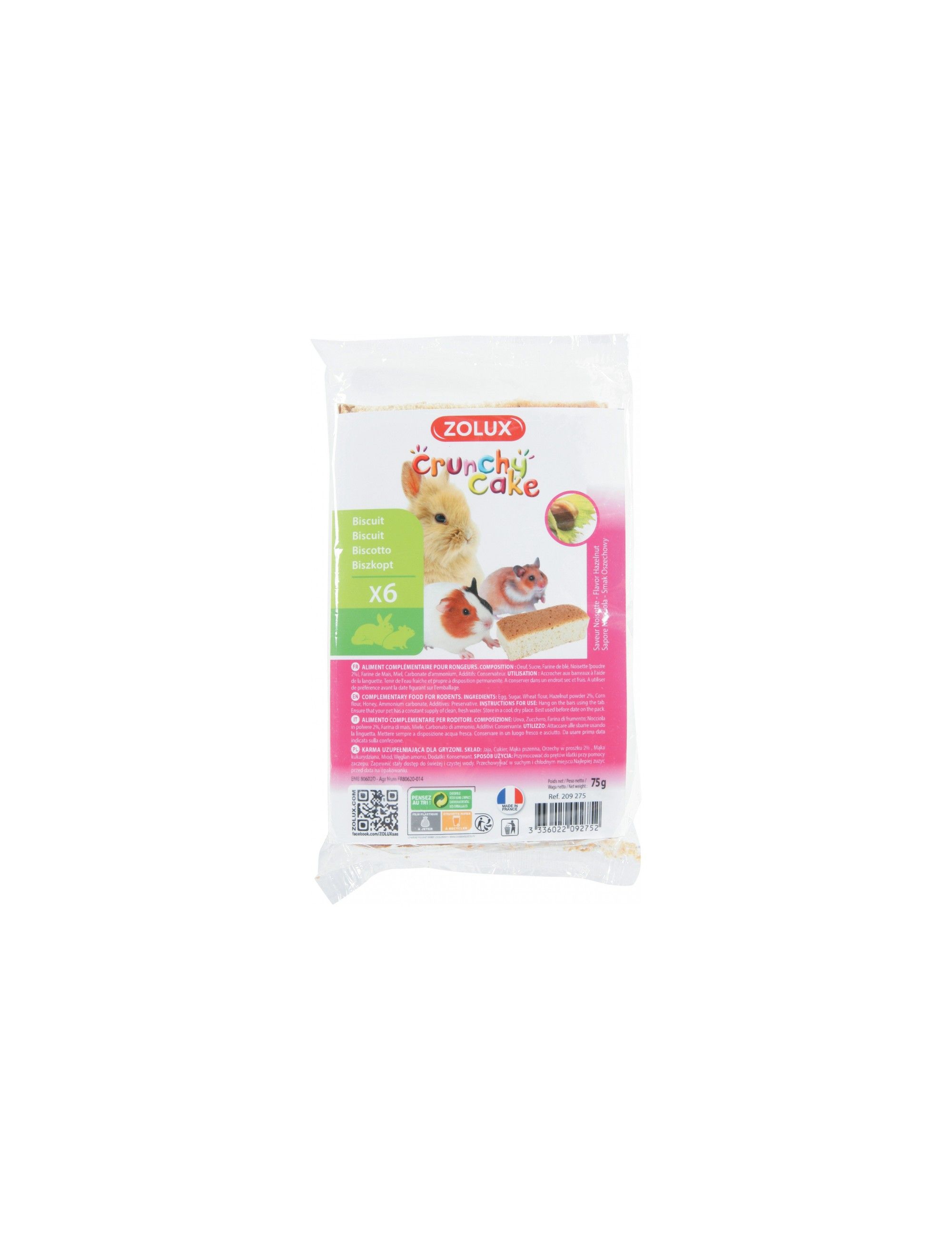 ZOLUX - Knuspriger Kuchen für Nagetiere Haselnuss ZOLUX - Knuspriger Kuchen für Nagetiere Haselnuss