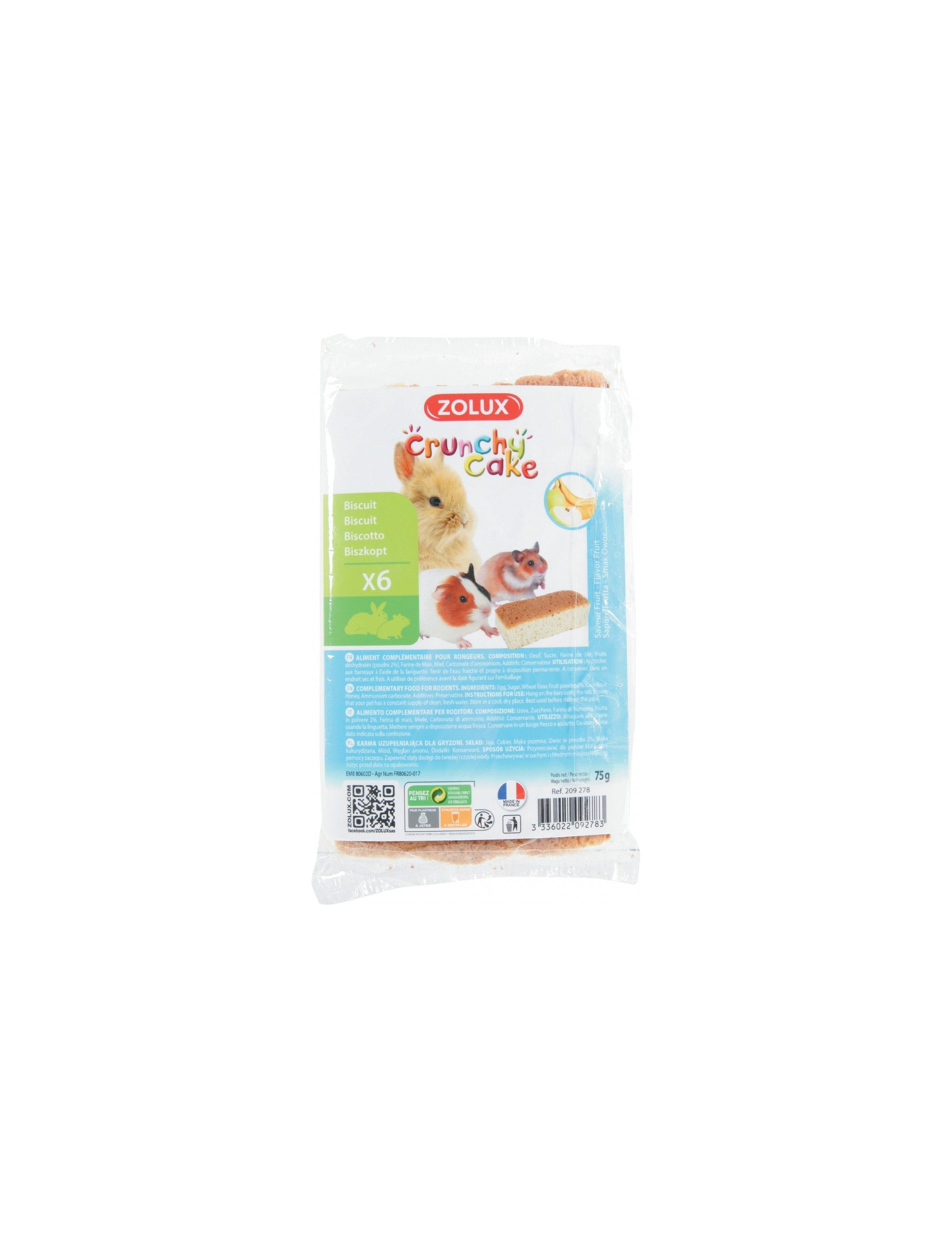 ZOLUX - Crunchy Cake for Rodents apple/banana