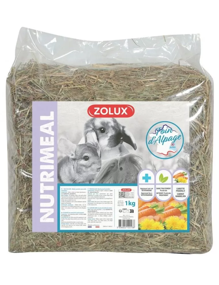ZOLUX - Heno alpino premium de zanahoria y diente de león
