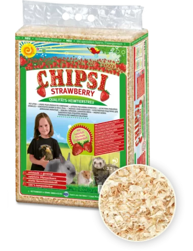 CHIPSI - Morango - Ninhada para Coelhos e Roedores