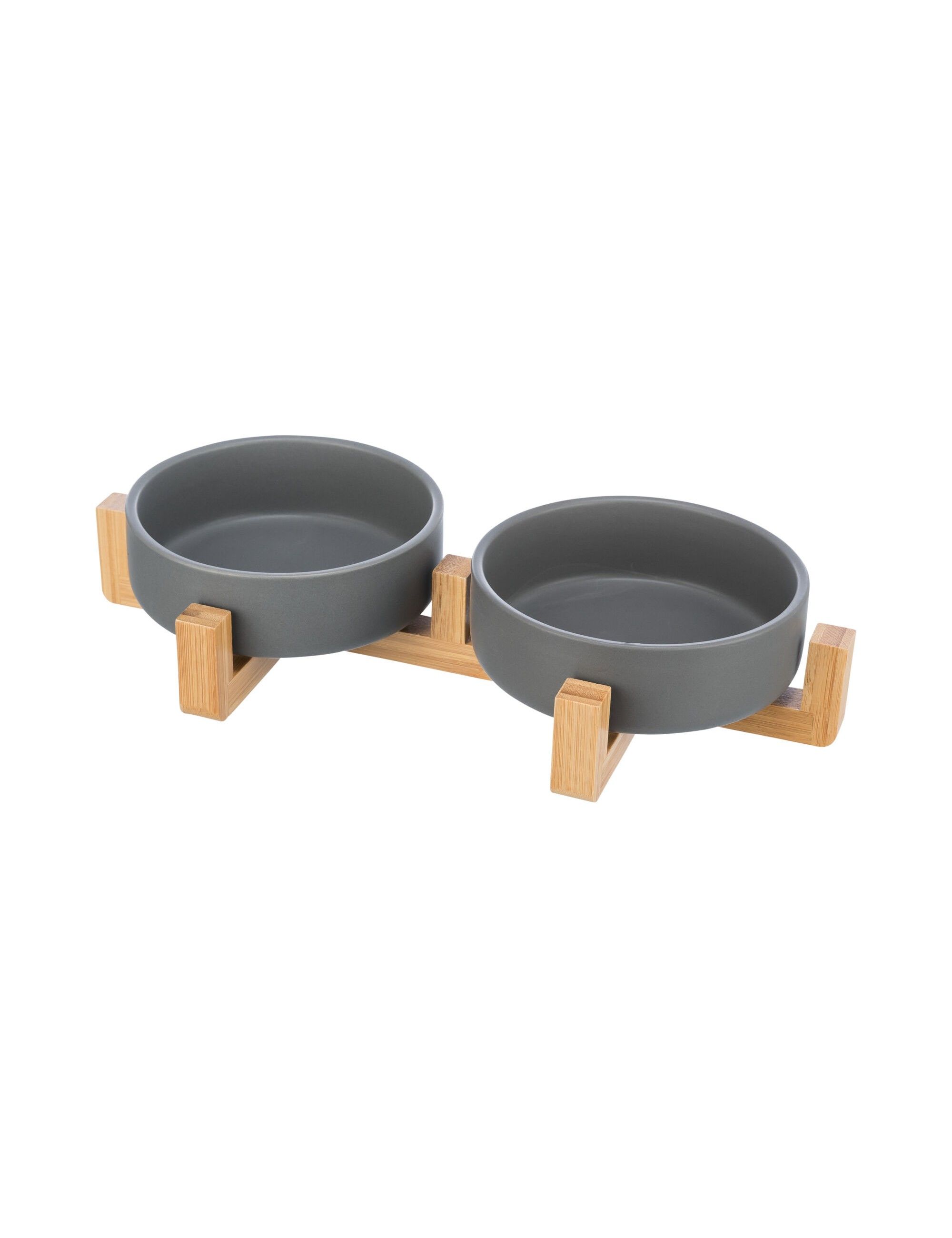 TRIXIE - Double Bowl with Bamboo Support