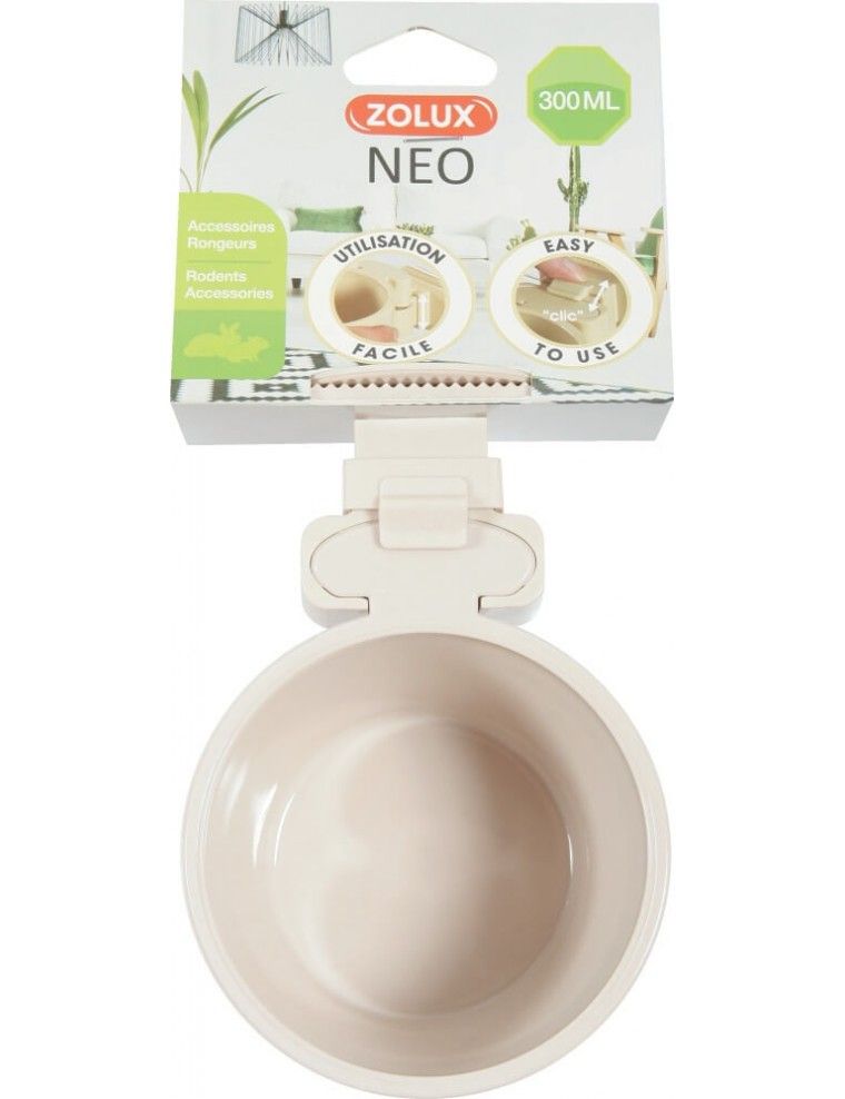 ZOLUX - Écuelle Rose "NEO" en Plastique à Fixer 300ml