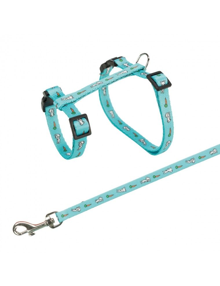 TRIXIE - Pettorina con guinzaglio “Carrot Pattern” per conigli