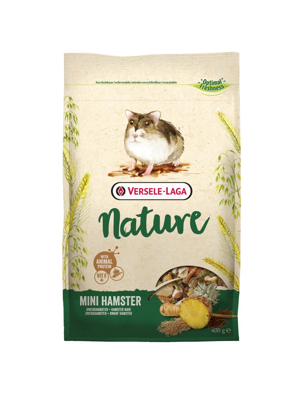 thumbnail image 2 of Versele Laga Nature Mini Hamster Food - 400g Healthy Hamster Diet With Fruits & Vegetables 2 of 9