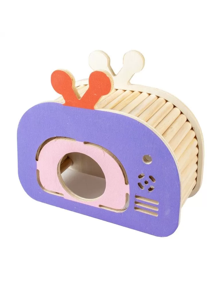 DUVO+ - Wooden “TV” house for Hamsters and Mice