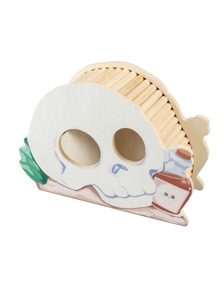 DUVO+ - Casa de madera “Calavera” para pequeños roedores