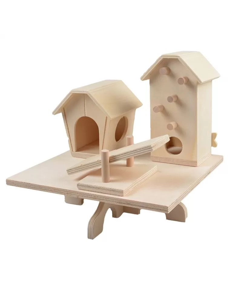 DUVO+ - Parco Giochi con Casette per Criceti e Topi