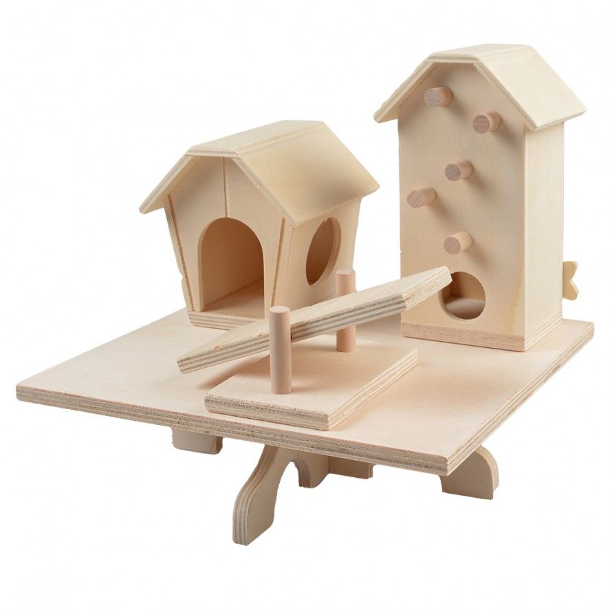 DUVO+ - Parque infantil con casitas para hámsteres y ratones