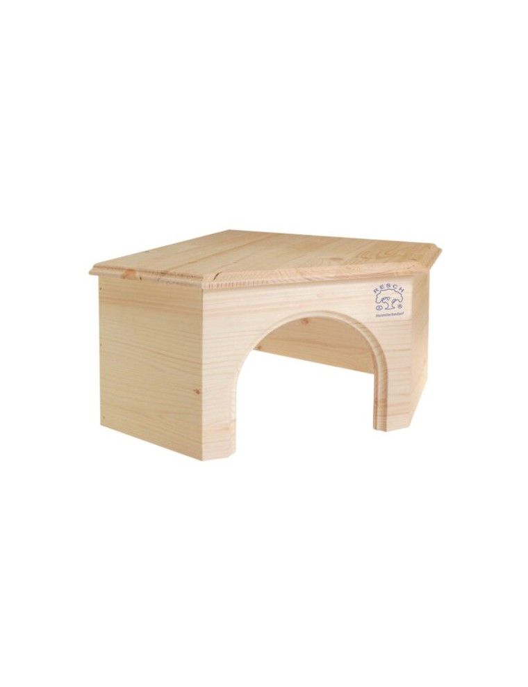 RESCH - Maison d'Angle Bois Massif pour lapin et cochon d'Inde