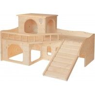 RESCH - Wooden Castle for Dwarf Rabbits and Guinea Pigs