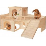 RESCH - Wooden Castle for Dwarf Rabbits and Guinea Pigs