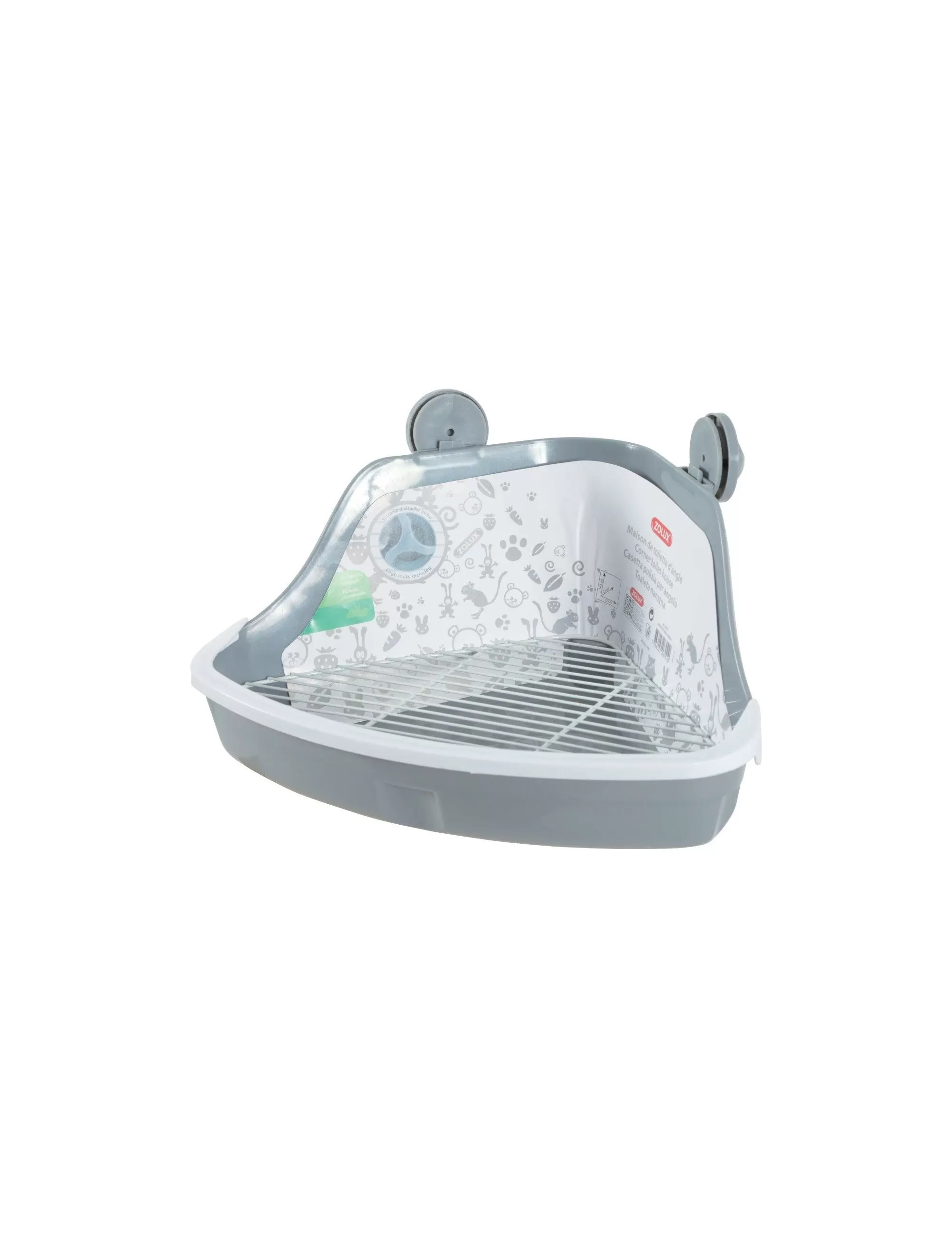 ZOLUX - Arenero esquinero gris para conejos y roedores ZOLUX - Arenero esquinero gris para conejos y roedores