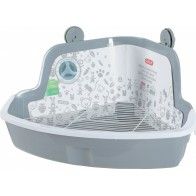 ZOLUX - Gray Corner Litter Box for Rabbits and Rodents
