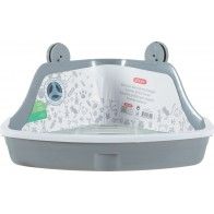 ZOLUX - Gray Corner Litter Box for Rabbits and Rodents