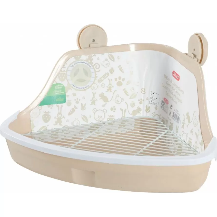 ZOLUX - Arenero de esquina beige para Conejos y Roedores ZOLUX - Arenero de esquina beige para Conejos y Roedores
