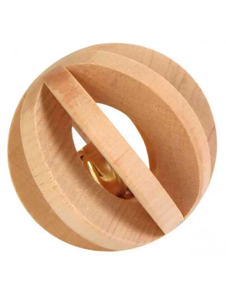 TRIXIE - Balle en Bois avec Clochette