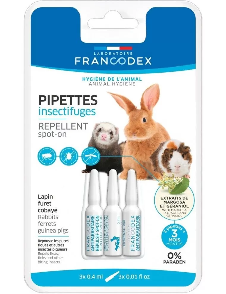 FRANCODEX - Insect Repellent Pipettes for Rabbits and Large Rodents