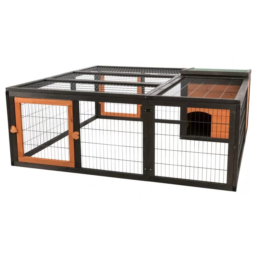 TRIXIE - Enclos en Bois avec Niche et Couverture TRIXIE - Enclos en Bois avec Niche et Couverture