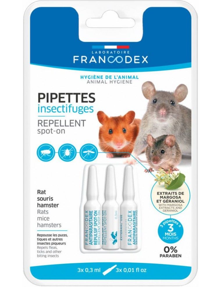 FRANCODEX - Pipettes Insectifuge pour Petits Rongeurs
