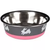 FLAMINGO - Cuenco de acero inoxidable para conejos y roedores