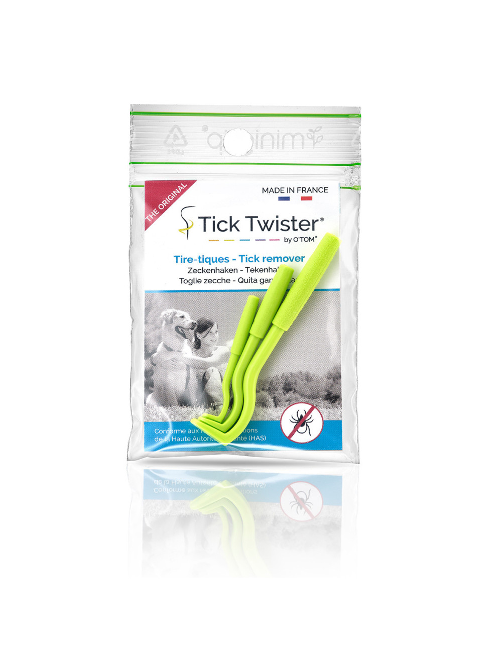 O'TOM TICK TWISTER – Crochet anti-tiques 3 tailles, retrait sans douleur