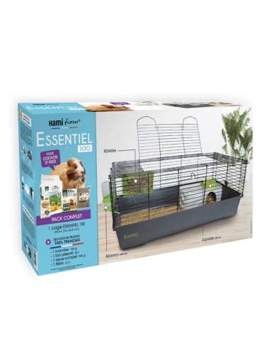 HAMIFORM – Cage équipée Essentiel 100 pour Cobaye / Cochon d'Inde