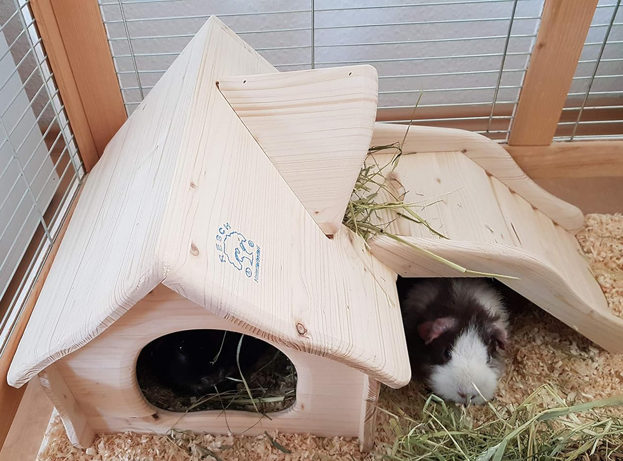 RESCH - Casa de dos plantas para conejos enanos y cobayas